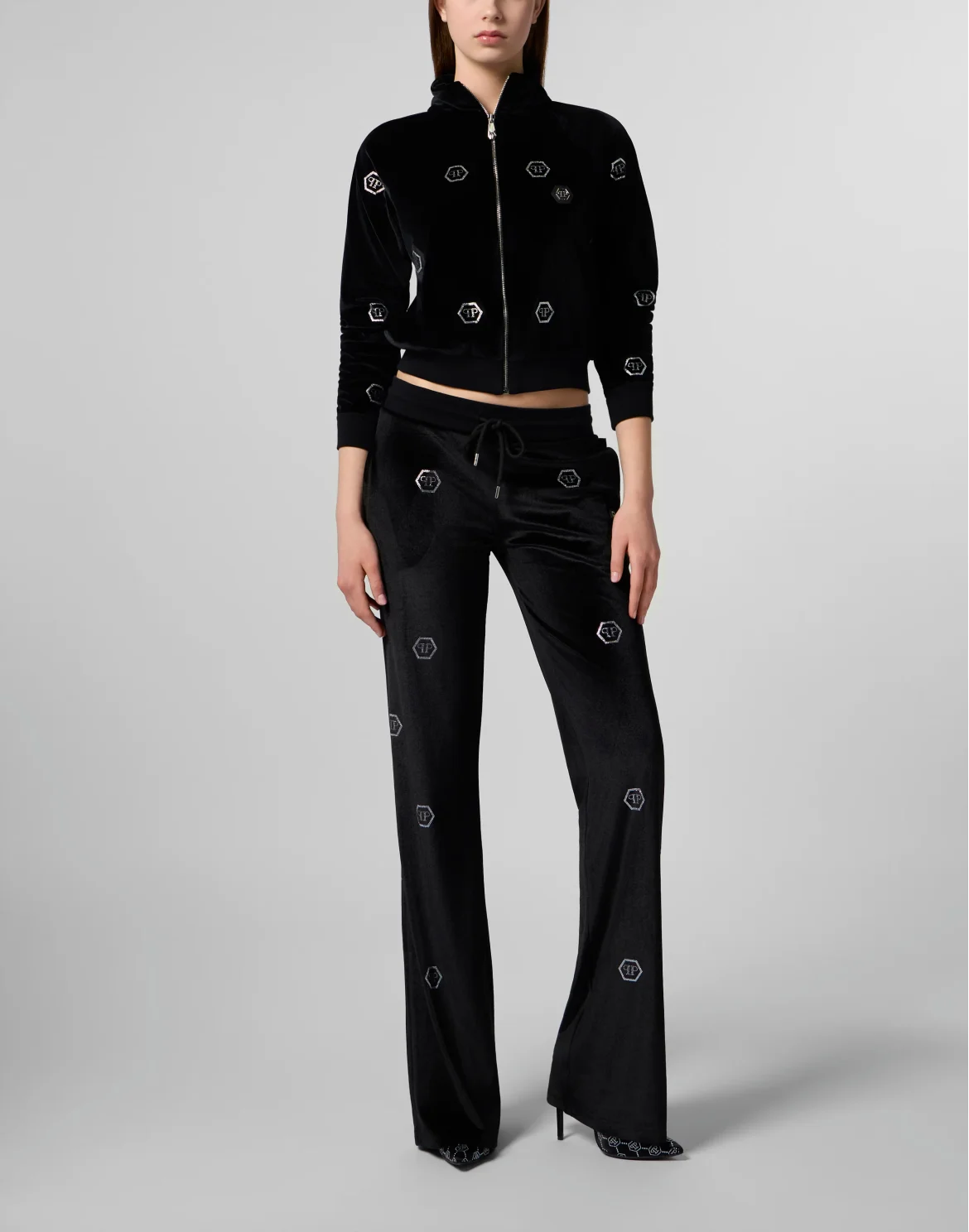 Chenille Jogging Pants Mini Monogram Strass Monogram Strass, цвет: Черный
