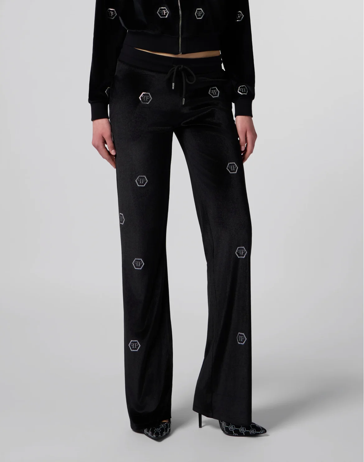 Chenille Jogging Pants Mini Monogram Strass Monogram Strass, цвет: Черный