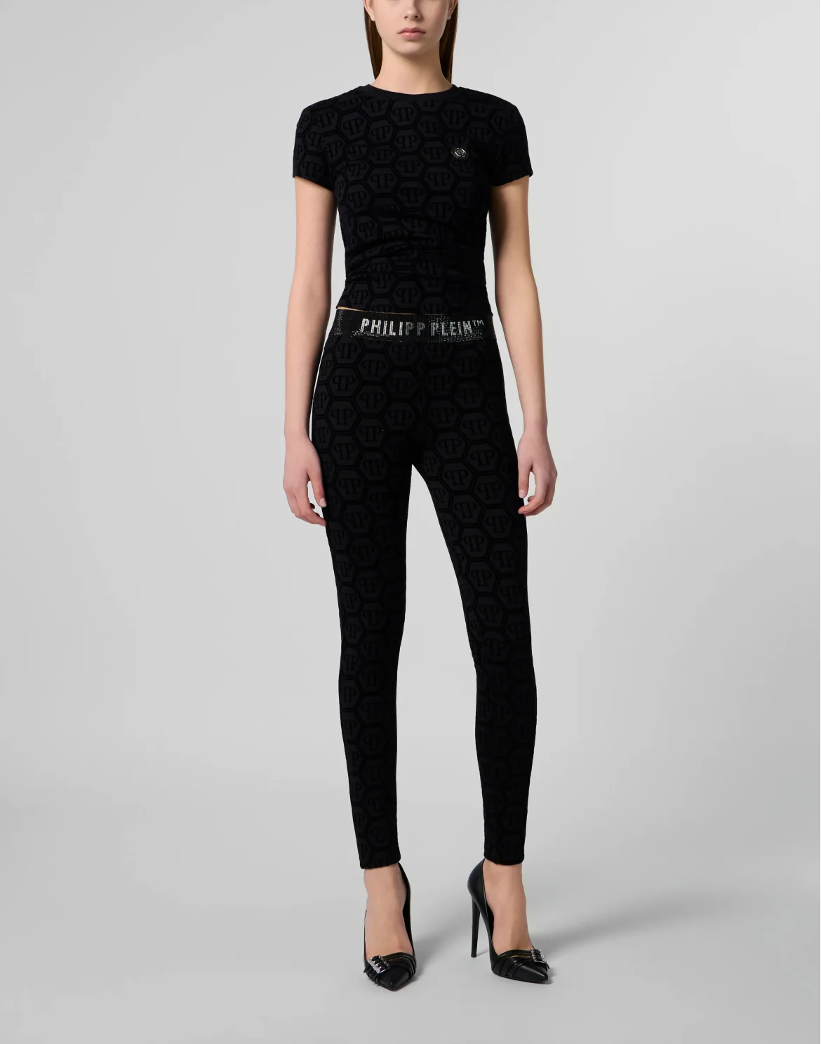 Leggings Flock Monogram Monogram, цвет: Черный