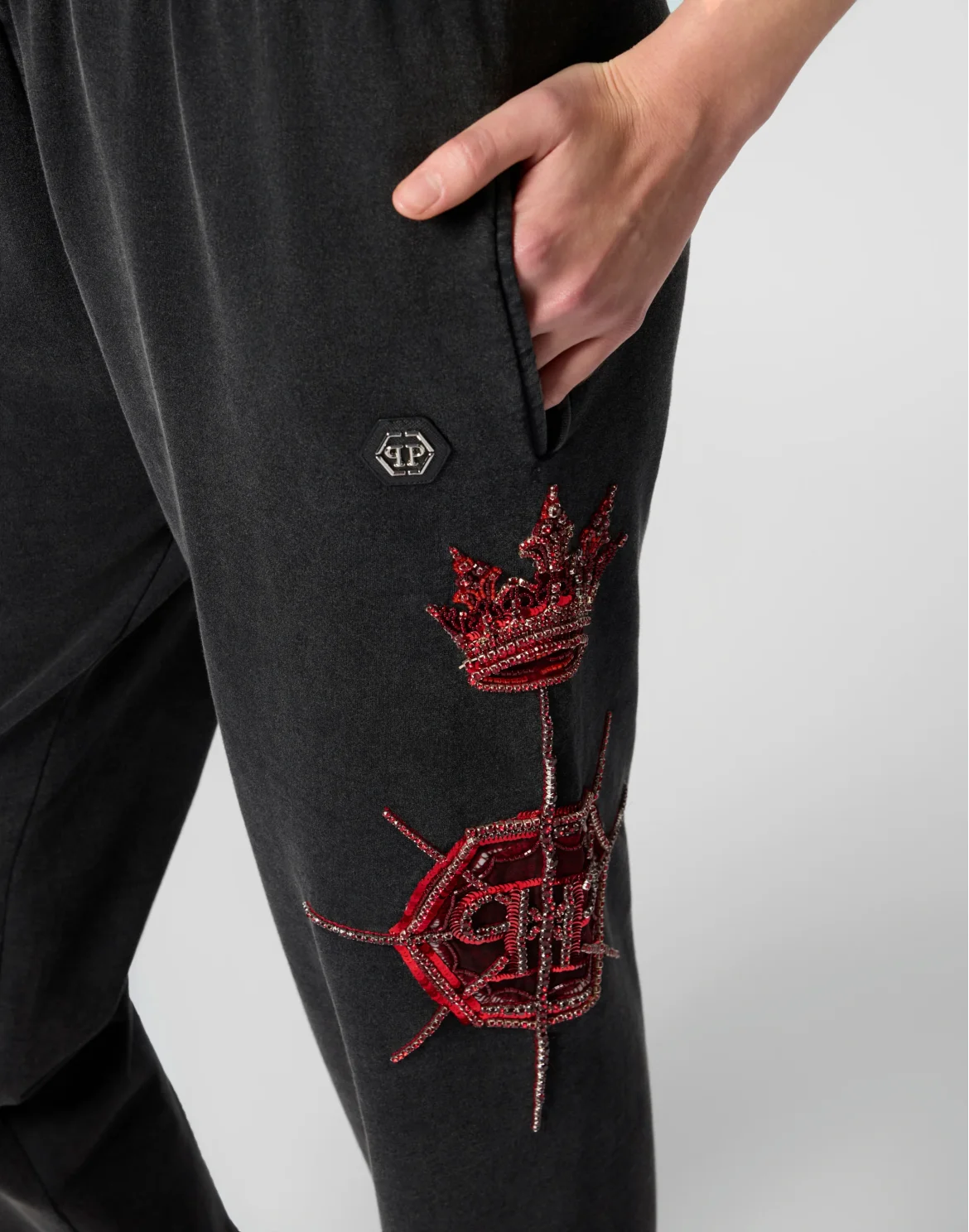 Washed Joggers Butterfly Tattoo, цвет: Черный