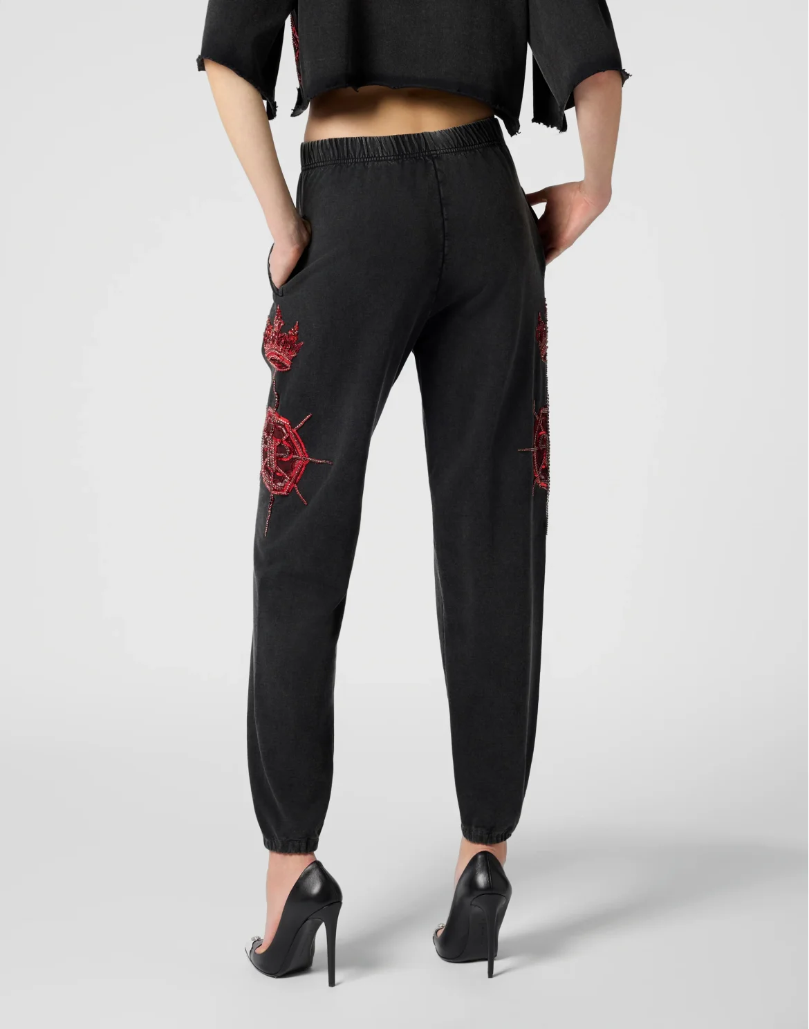 Washed Joggers Butterfly Tattoo, цвет: Черный