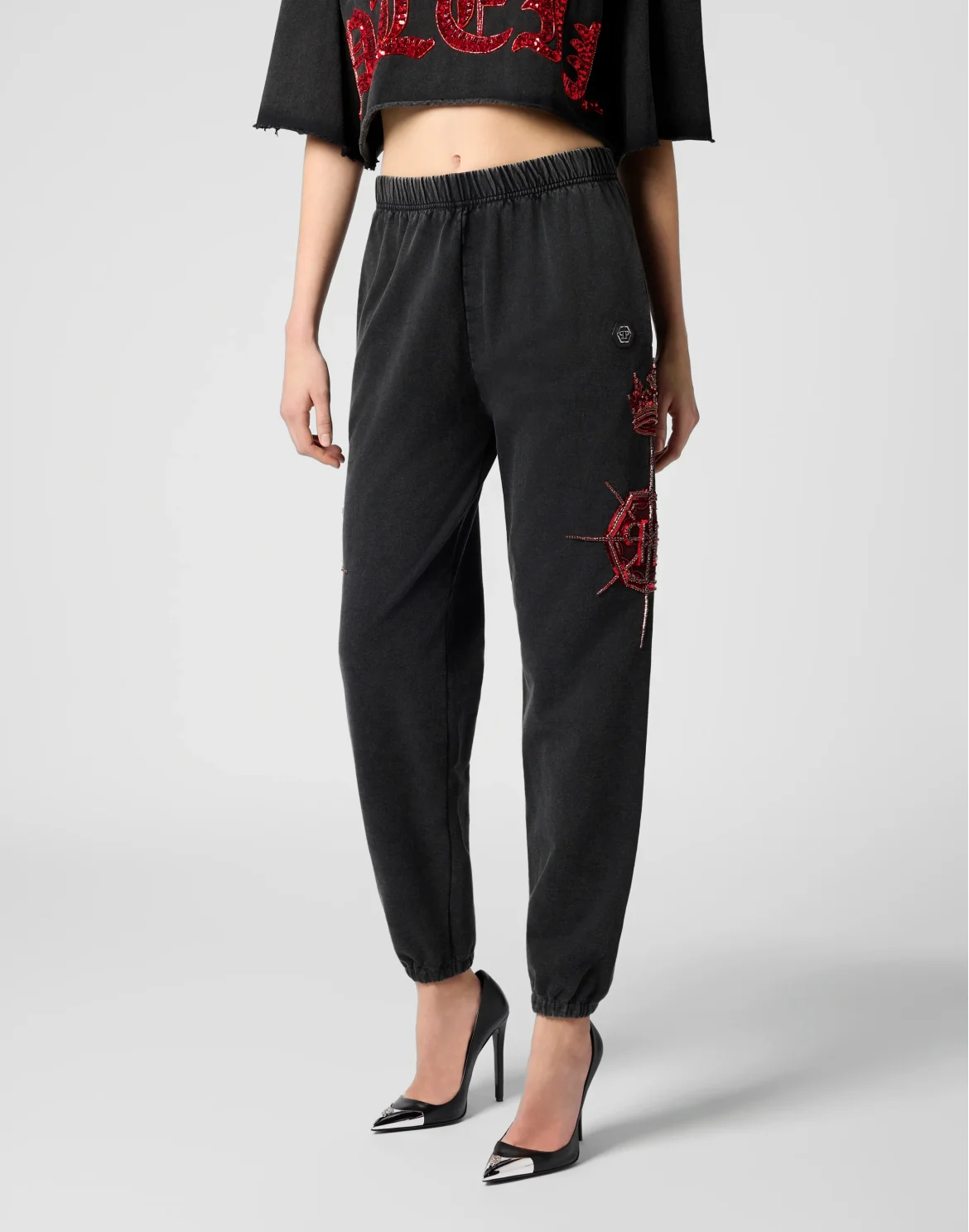 Washed Joggers Butterfly Tattoo, цвет: Черный