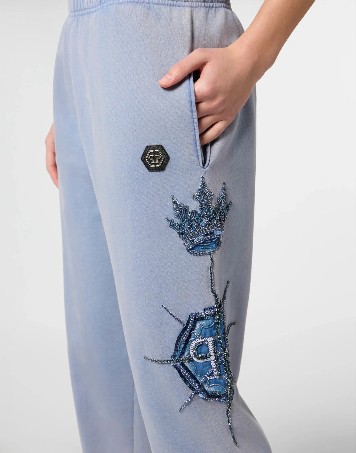 Washed Joggers Butterfly Tattoo, цвет: Голубой