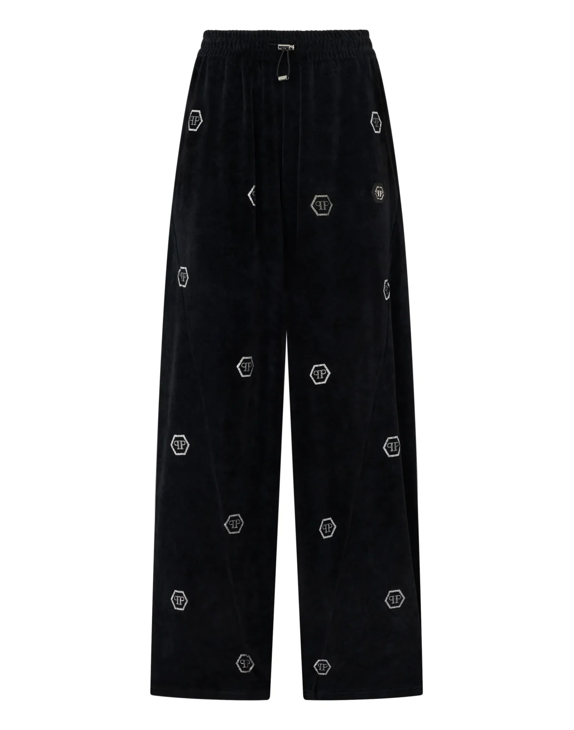 Chenille Skater Fit Tracksuit Pants Monogram Strass, цвет: Черный