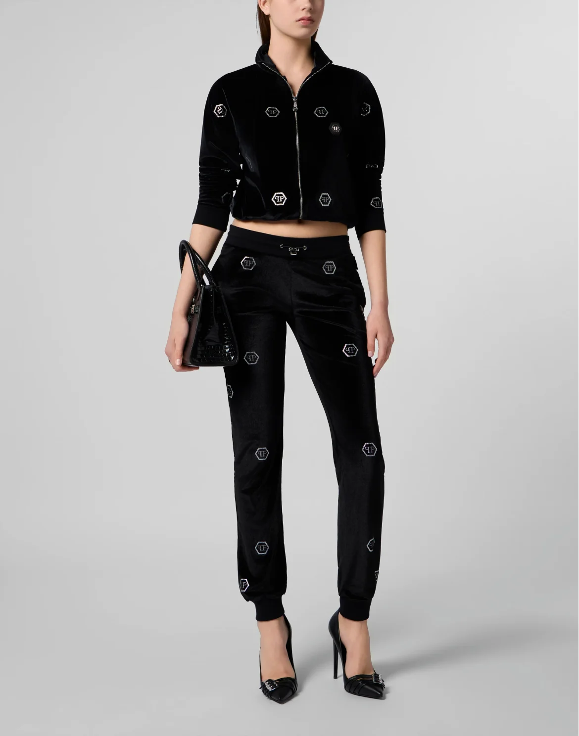 Chenille Joggers Monogram Strass, цвет: Черный