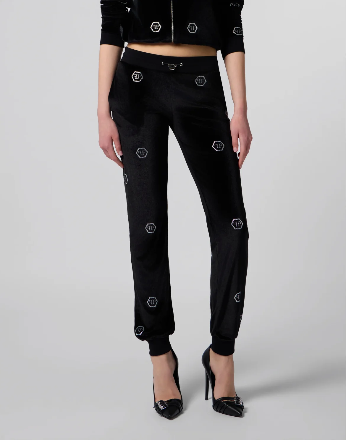Chenille Joggers Monogram Strass, цвет: Черный