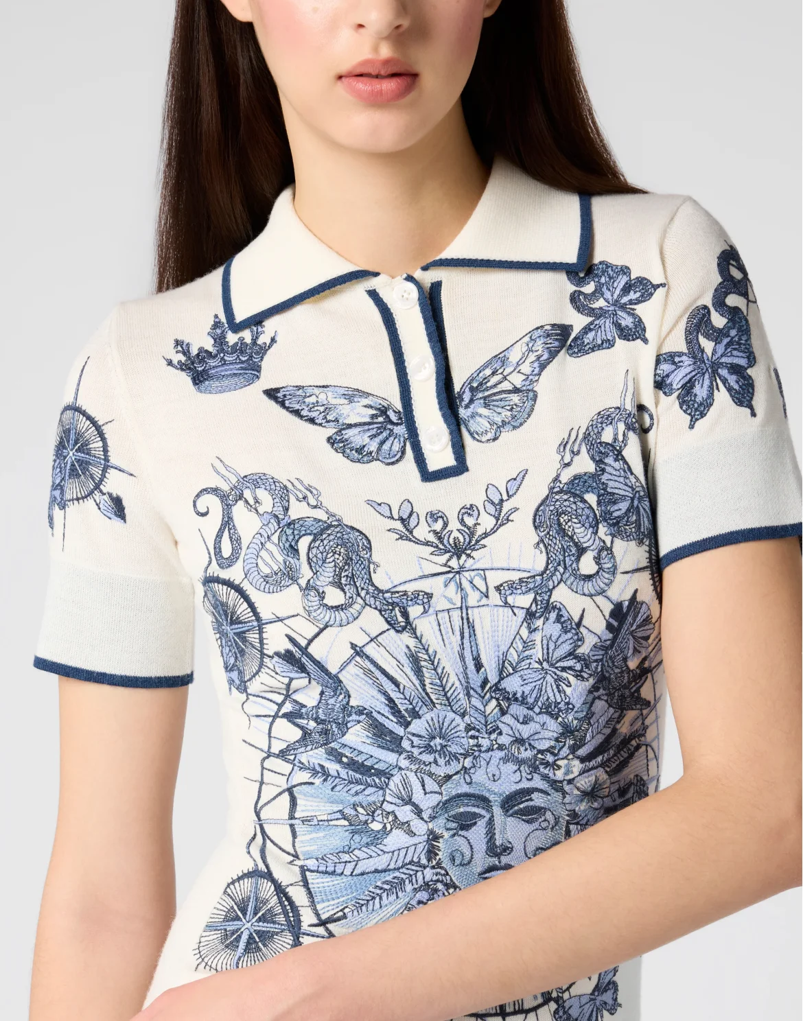 Polo Mini Dress Butterfly Tattoo, цвет: Голубой