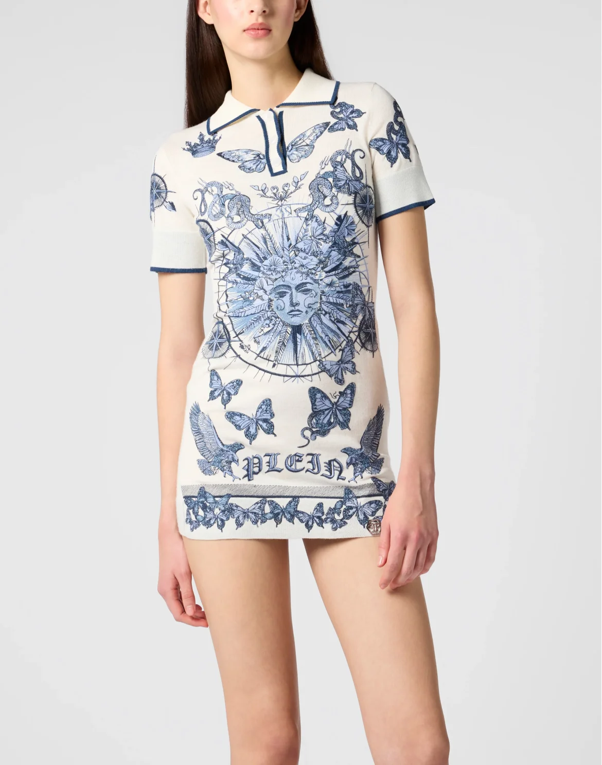 Polo Mini Dress Butterfly Tattoo, цвет: Голубой