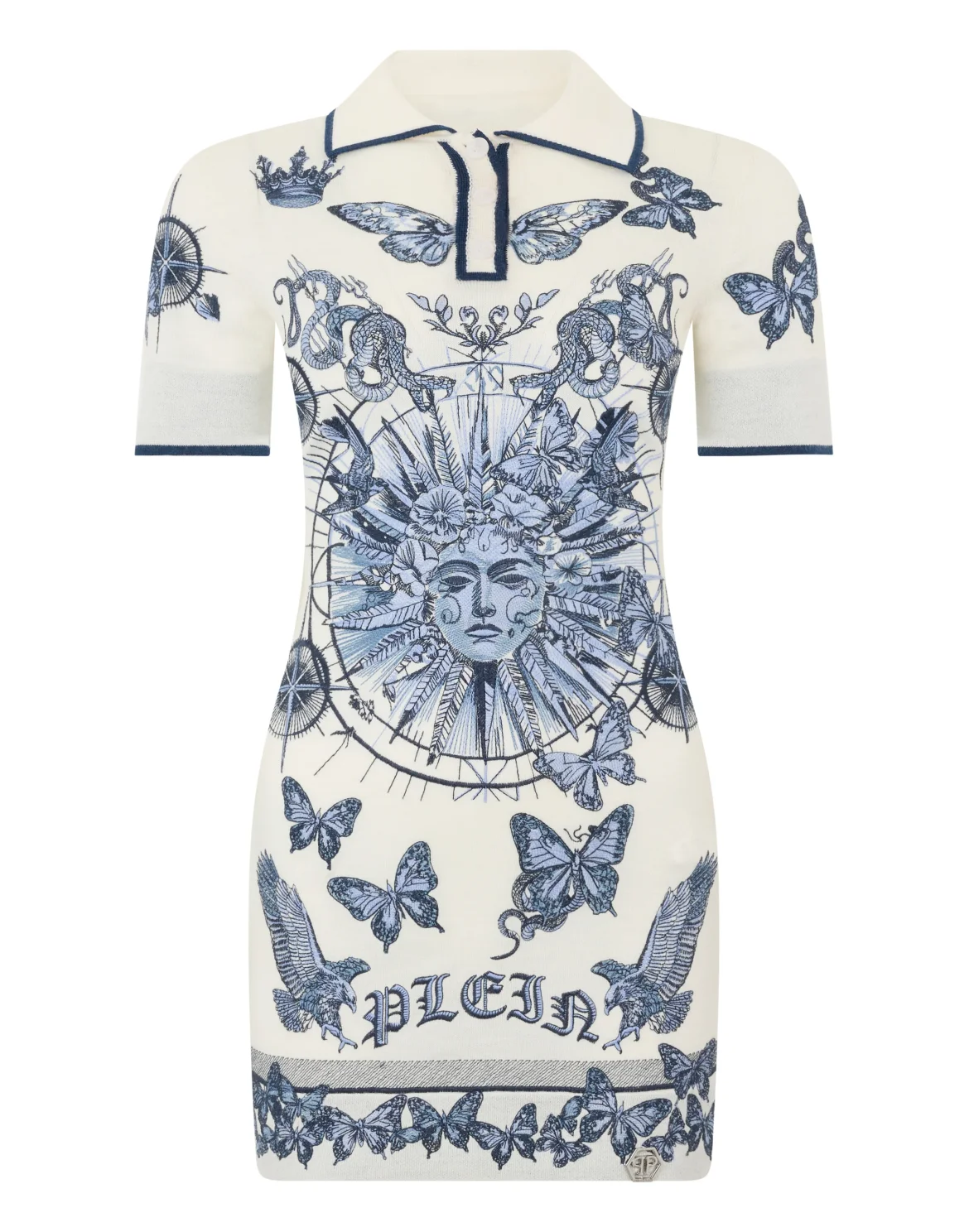 Polo Mini Dress Butterfly Tattoo, цвет: Голубой