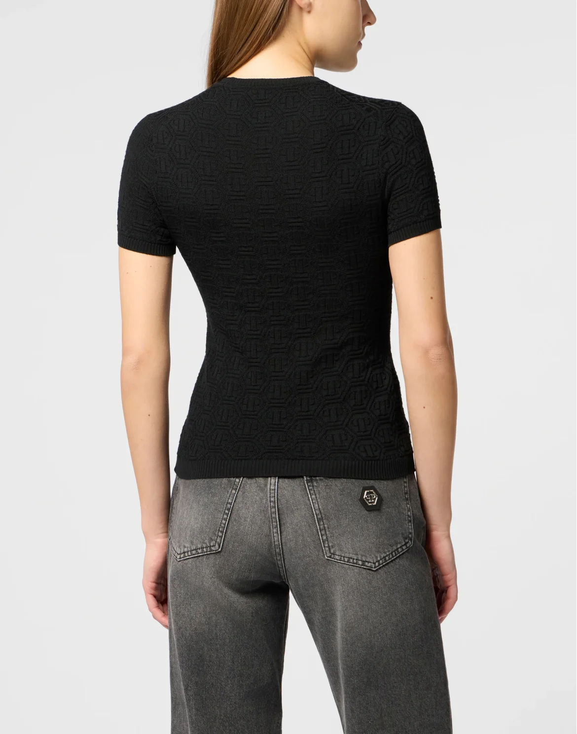 Knitted T-Shirt Sexy Pure Fit Monogram Monogram, цвет: Черный