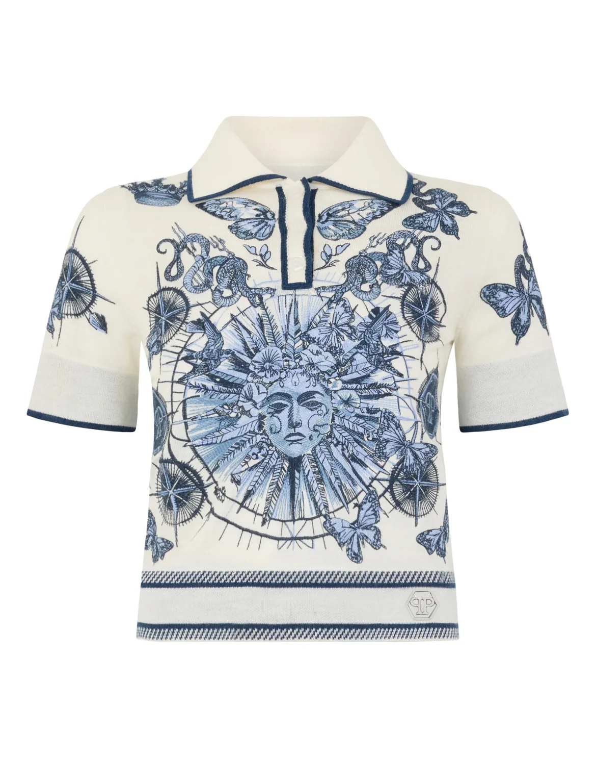 Polo Shirt Butterfly Tattoo, цвет: Голубой