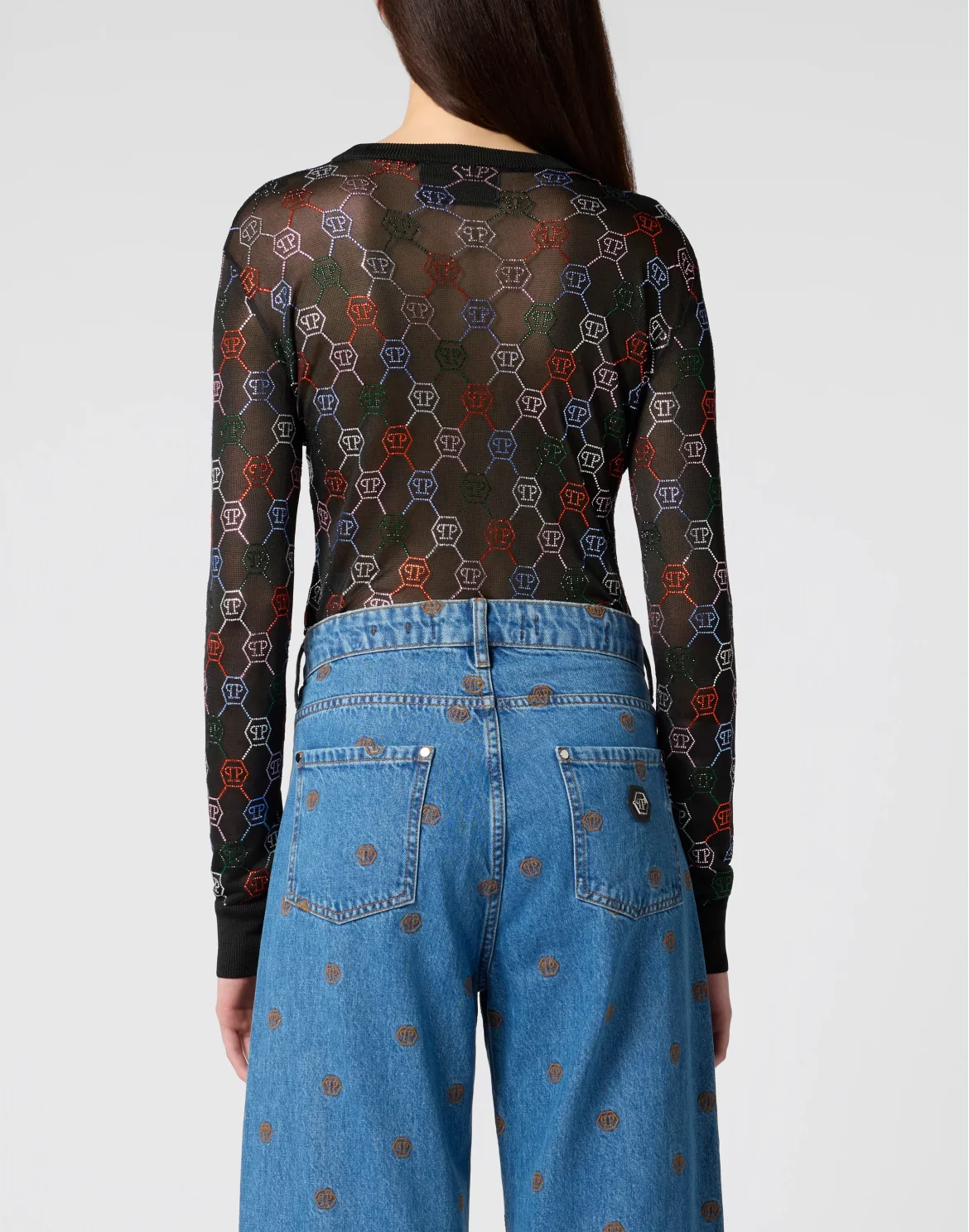 Knitted Bodysuit Multicolor Monogram, цвет: Черный