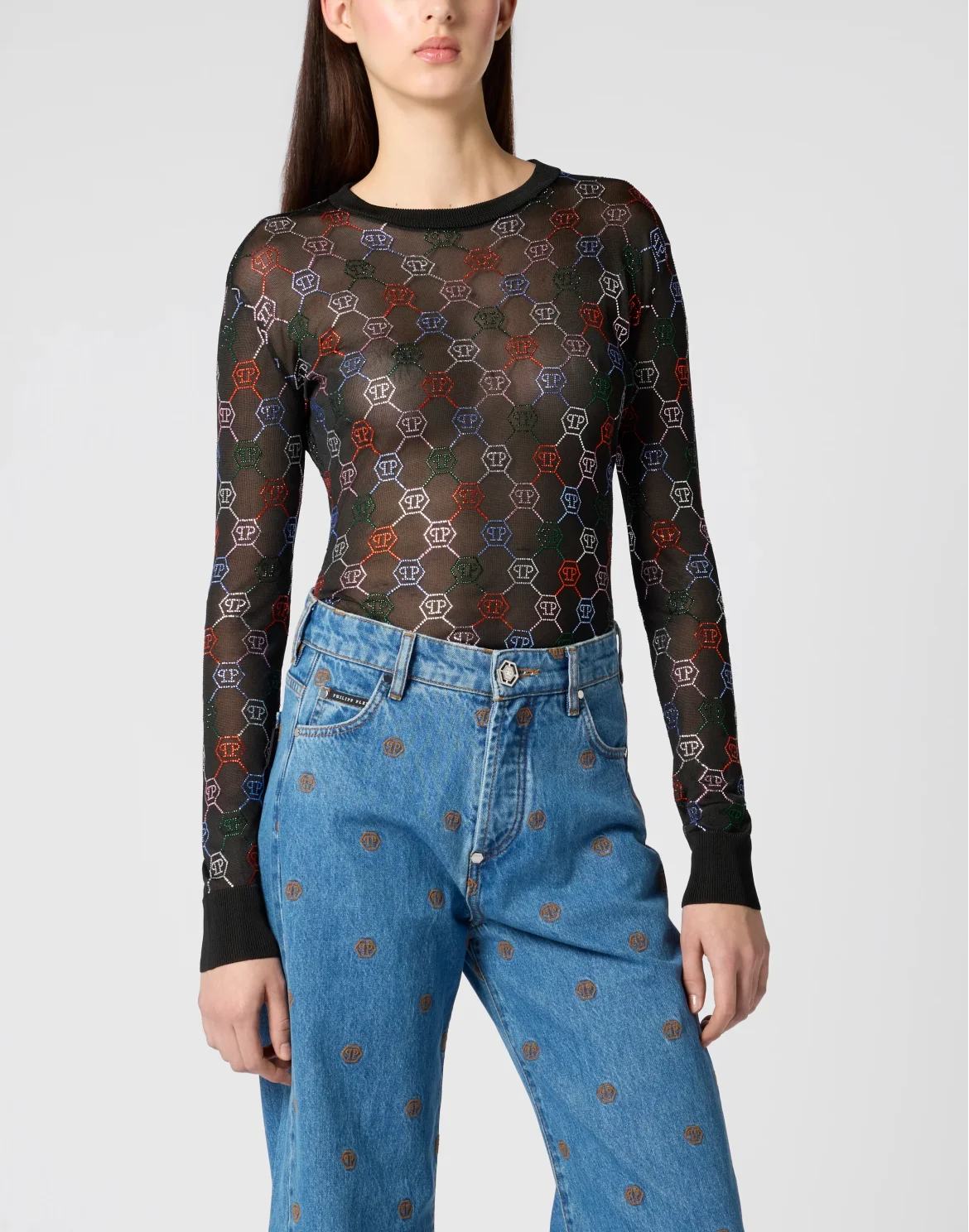Knitted Bodysuit Multicolor Monogram, цвет: Черный