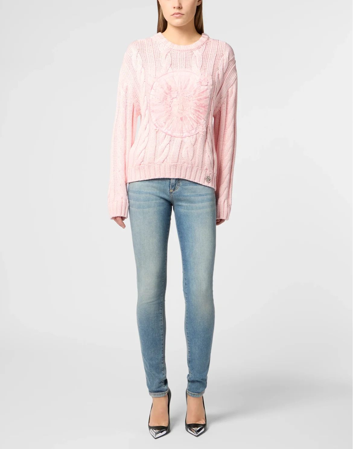 Round Neck Pullover Sun Tattoo, цвет: Розовый