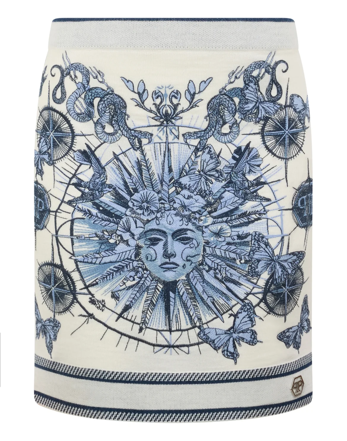 Knitted Mini Skirt Butterfly Tattoo, цвет: Голубой