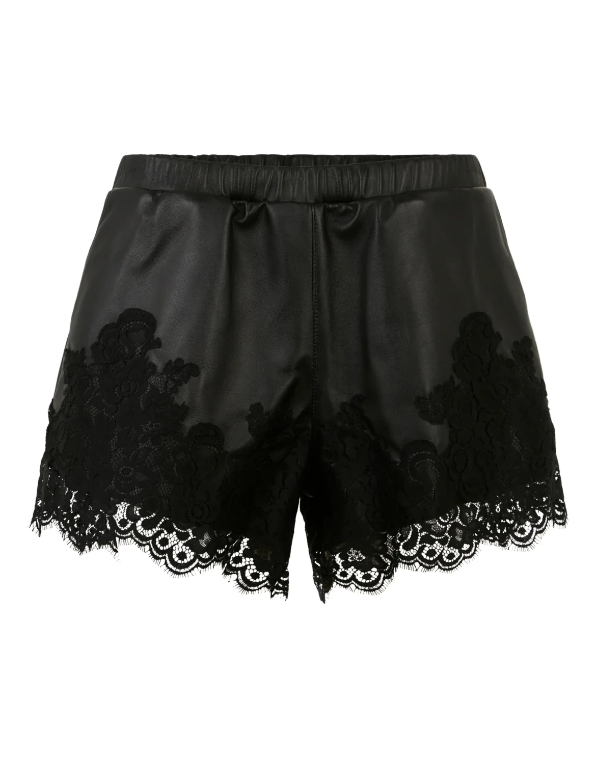Leather Shorts Lace, цвет: Черный