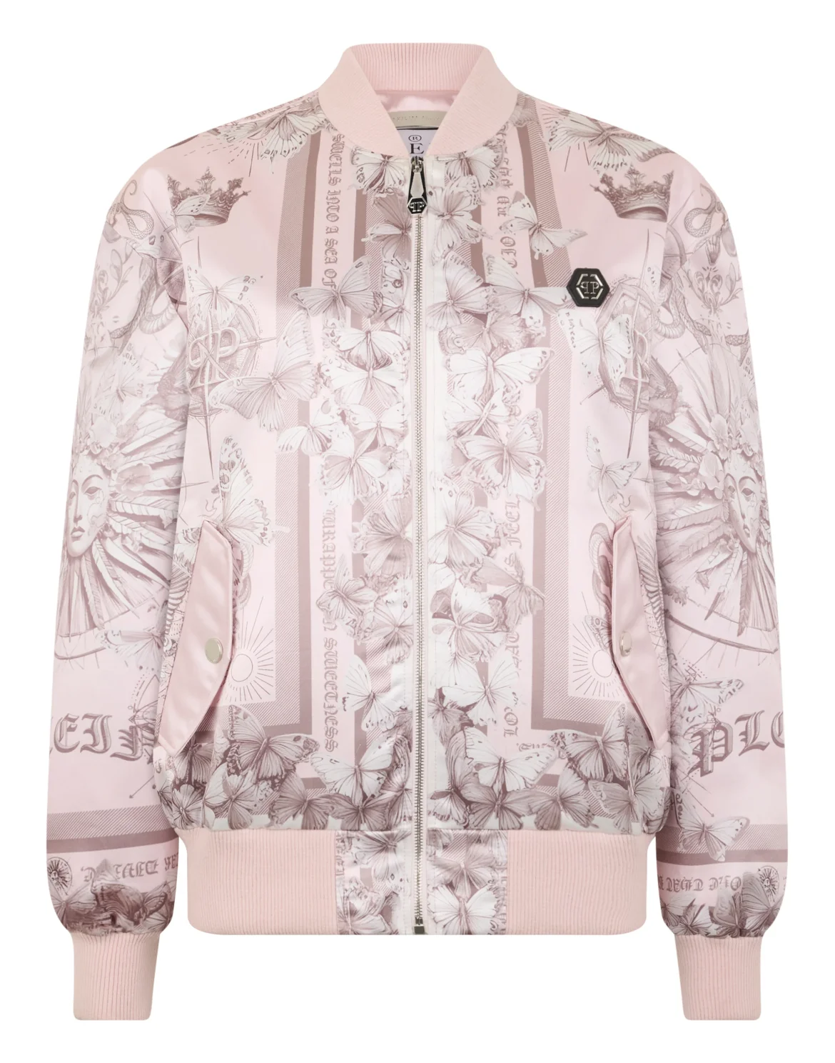 Oversized Satin Bomber Butterfly Tattoo, цвет: Розовый