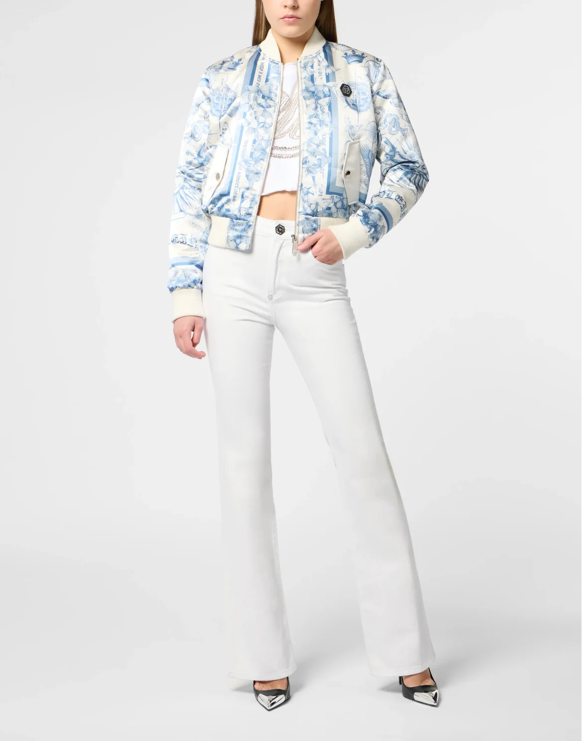 Satin Bomber Butterfly Tattoo, цвет: Голубой