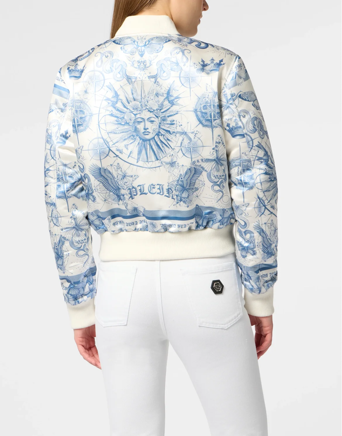 Satin Bomber Butterfly Tattoo, цвет: Голубой