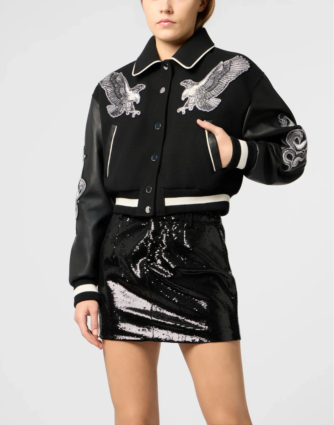 Varsity Jacket Tattoo Strass, цвет: Черный