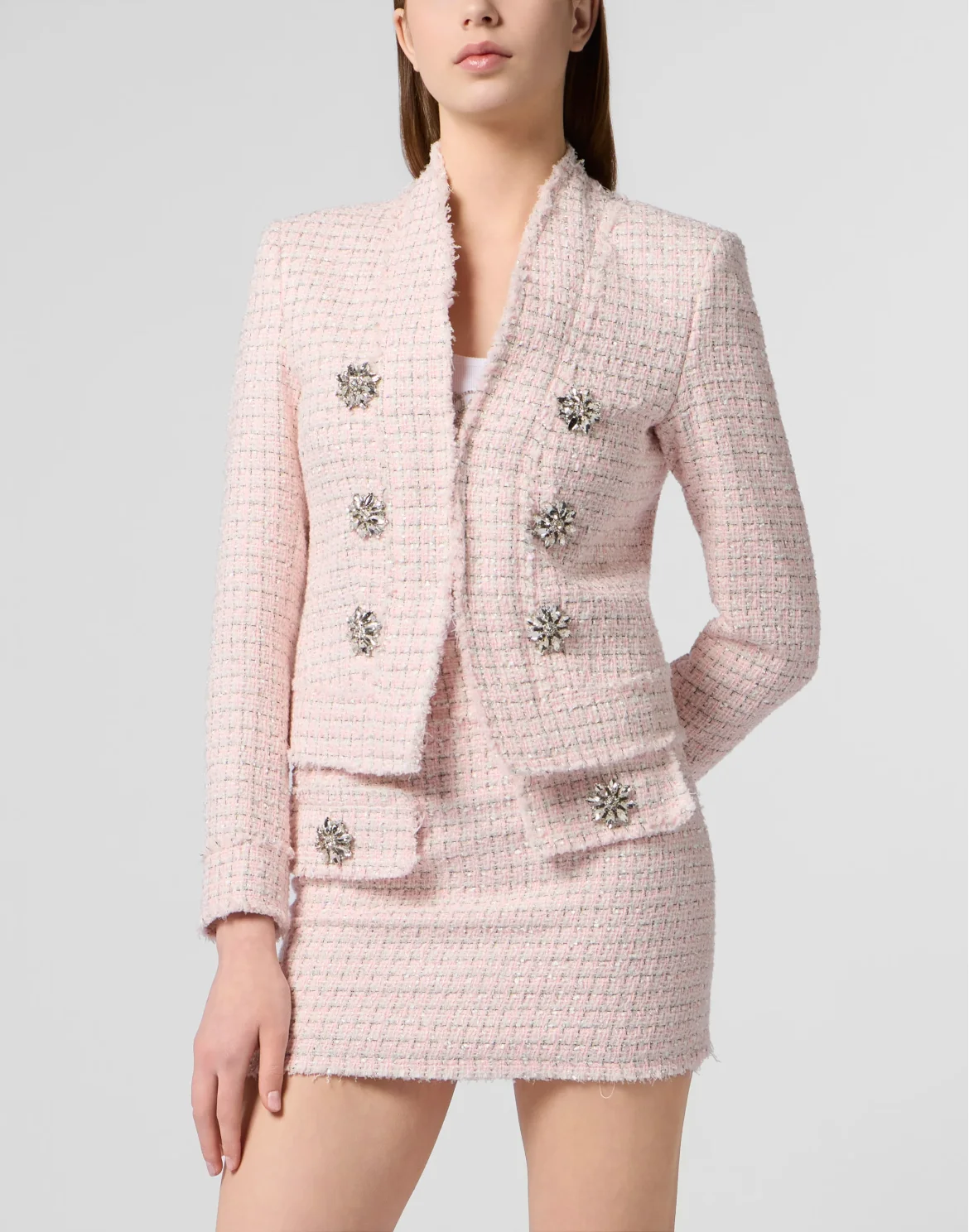 Tweed Jacket Crystals, цвет: Розовый