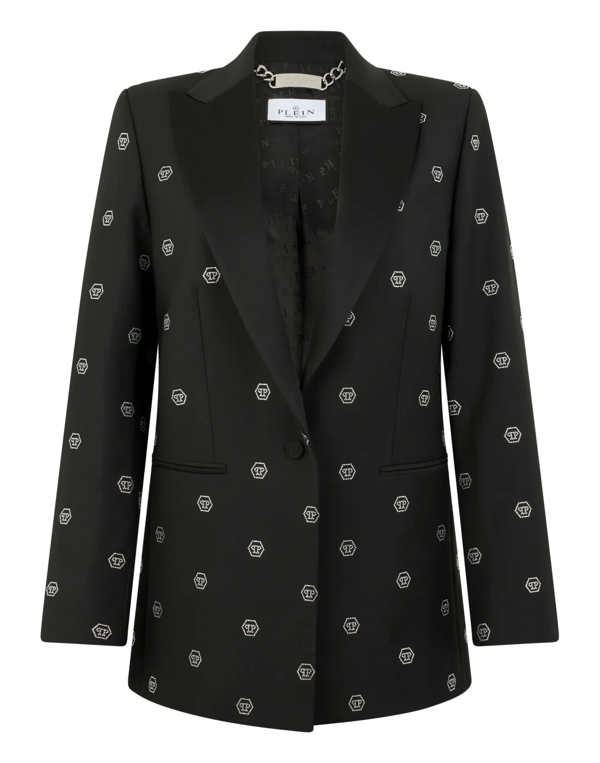 Boyfriend's Fit Blazer Monogram Strass Monogram, цвет: Черный