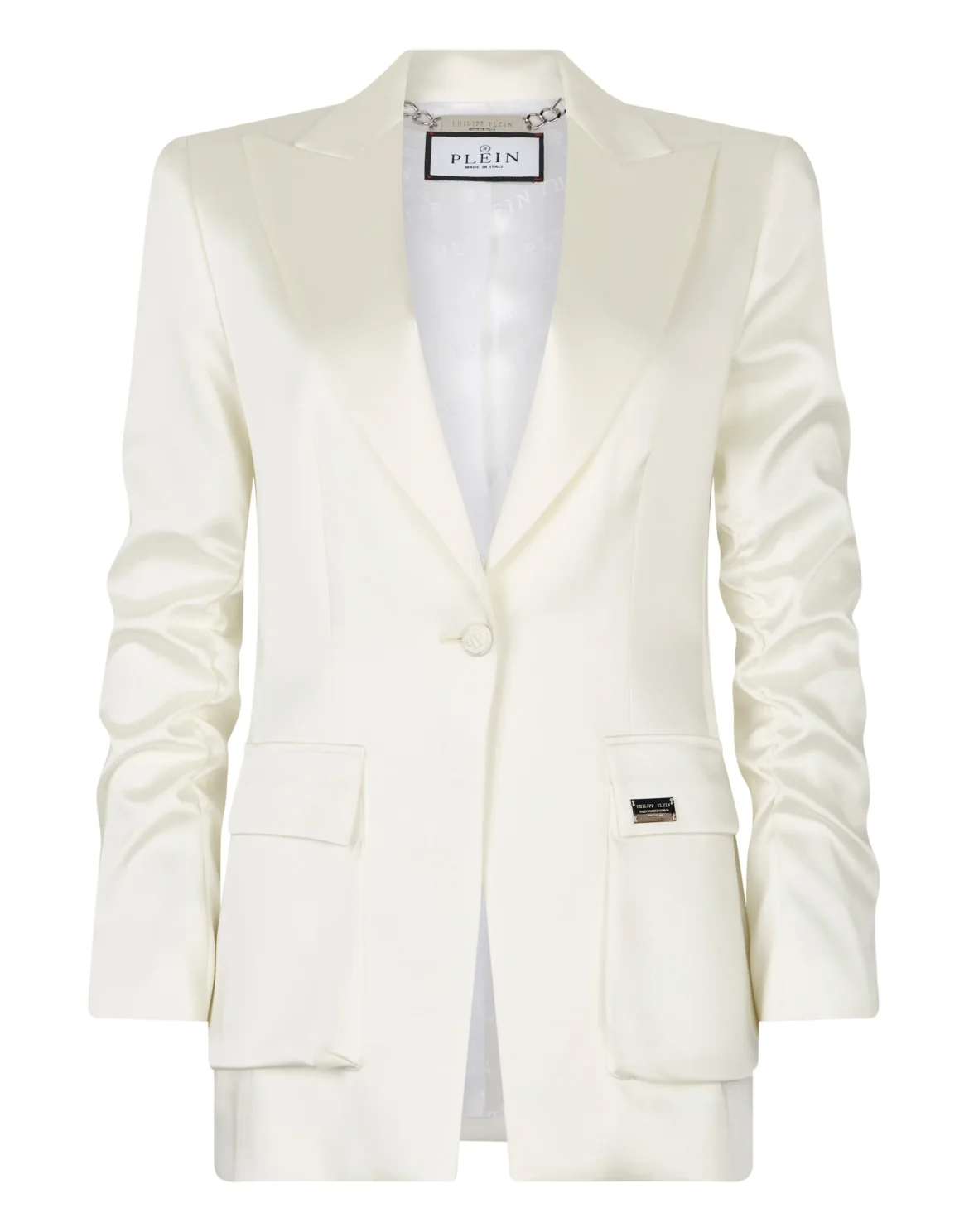 Satin Cargo Fit Blazer, цвет: Бежевый