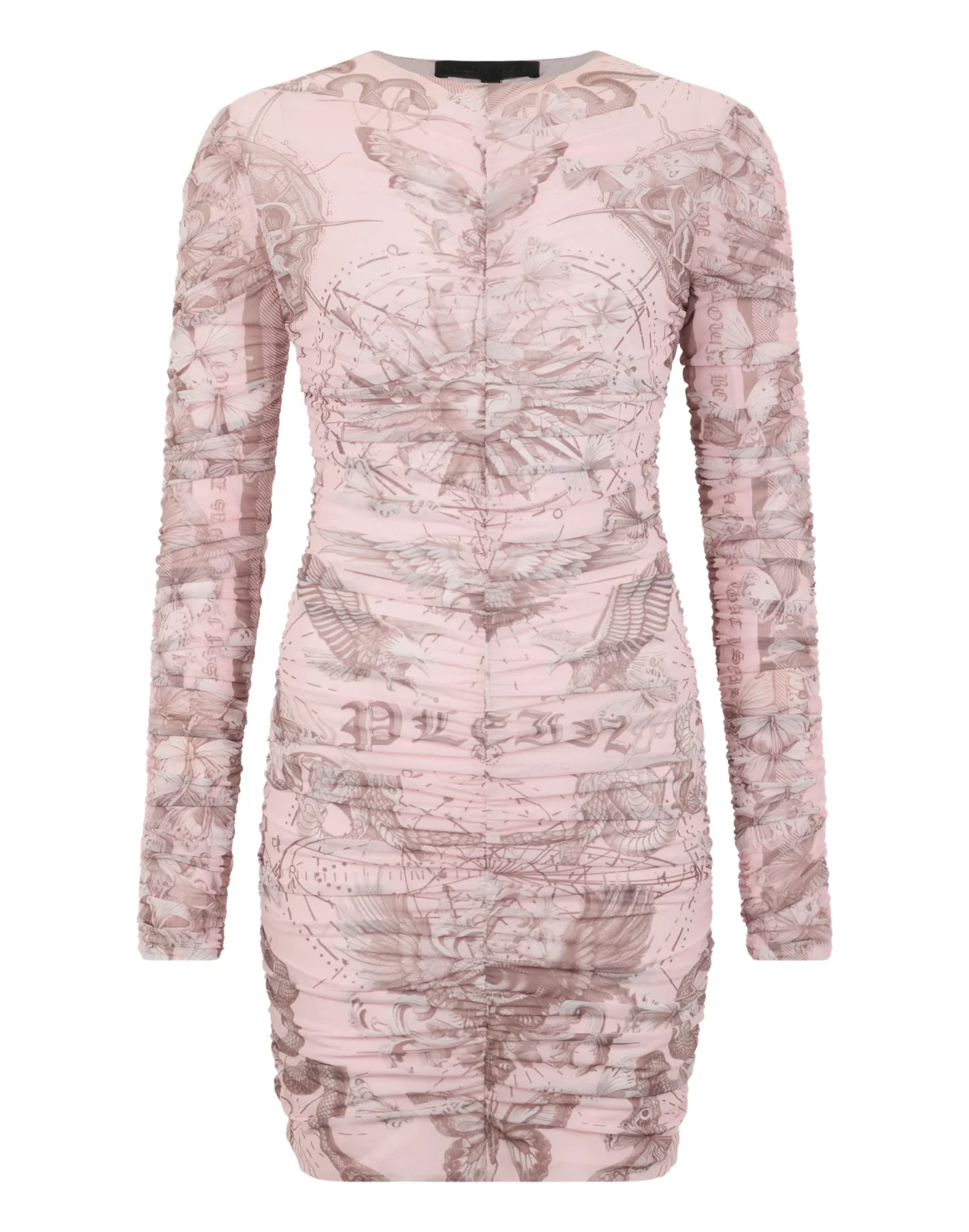 Wrinkled Mini Dress Butterfly Tattoo, цвет: Розовый