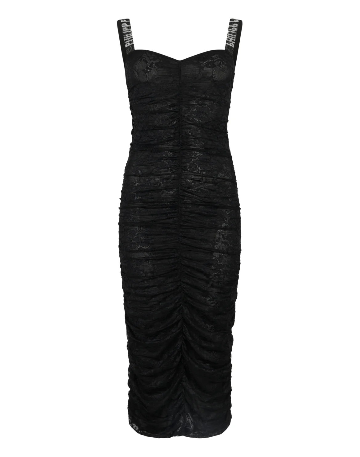Wrinkled Lace Long Dress, цвет: Черный