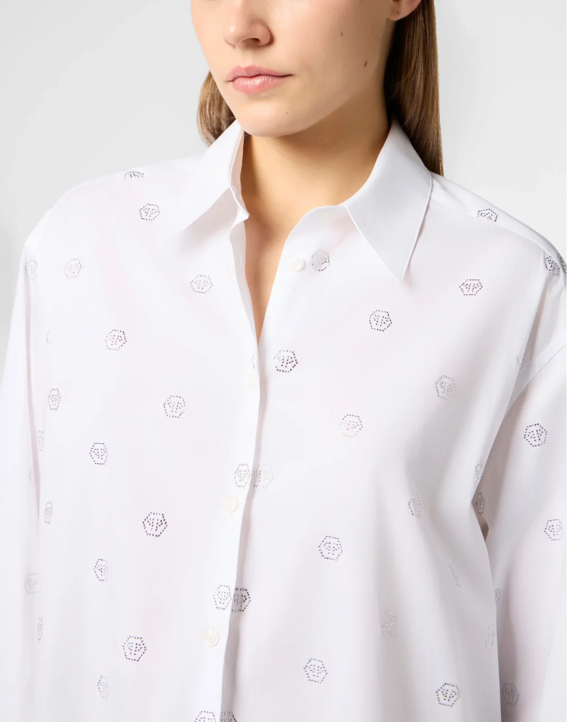 Regular Fit Shirt Monogram Crystal, цвет: Белый