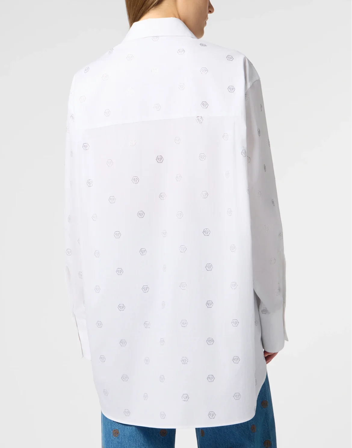 Regular Fit Shirt Monogram Crystal, цвет: Белый