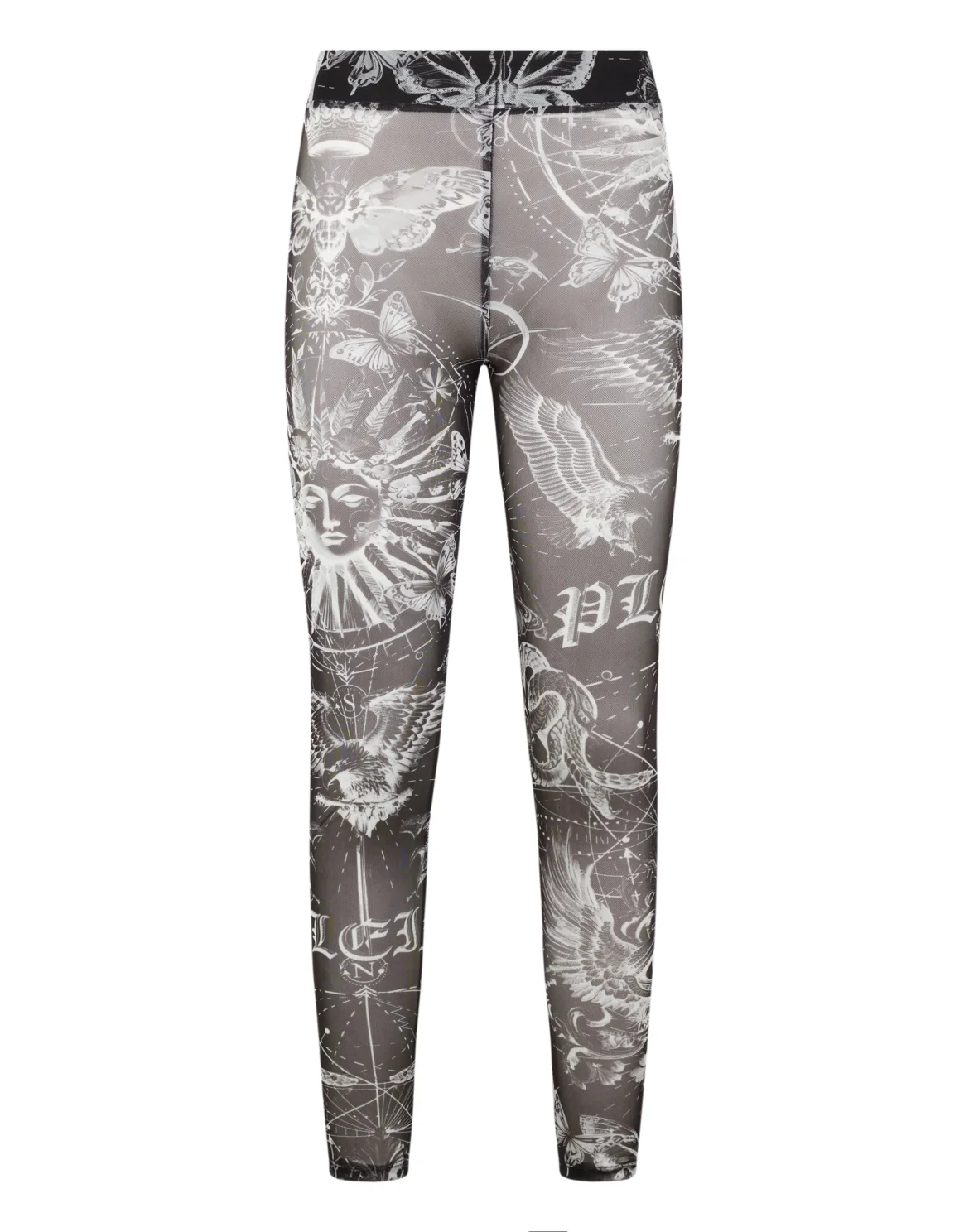 Tulle Leggings Butterfly Tattoo, цвет: Черный