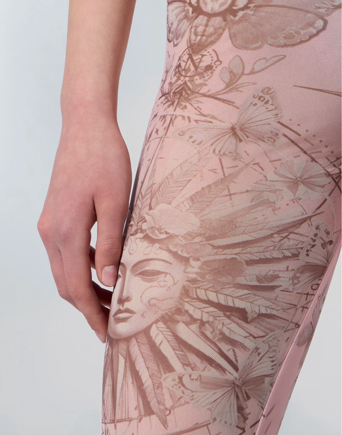 Tulle Leggings Butterfly Tattoo, цвет: Розовый