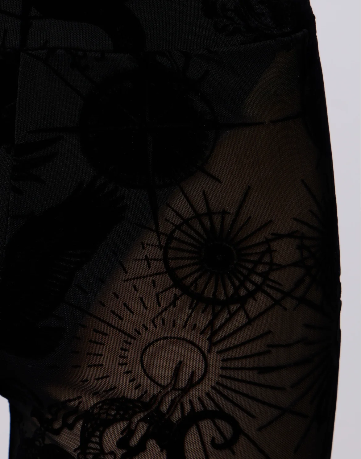 Tulle Leggings Flock Butterfly Tattoo, цвет: Черный