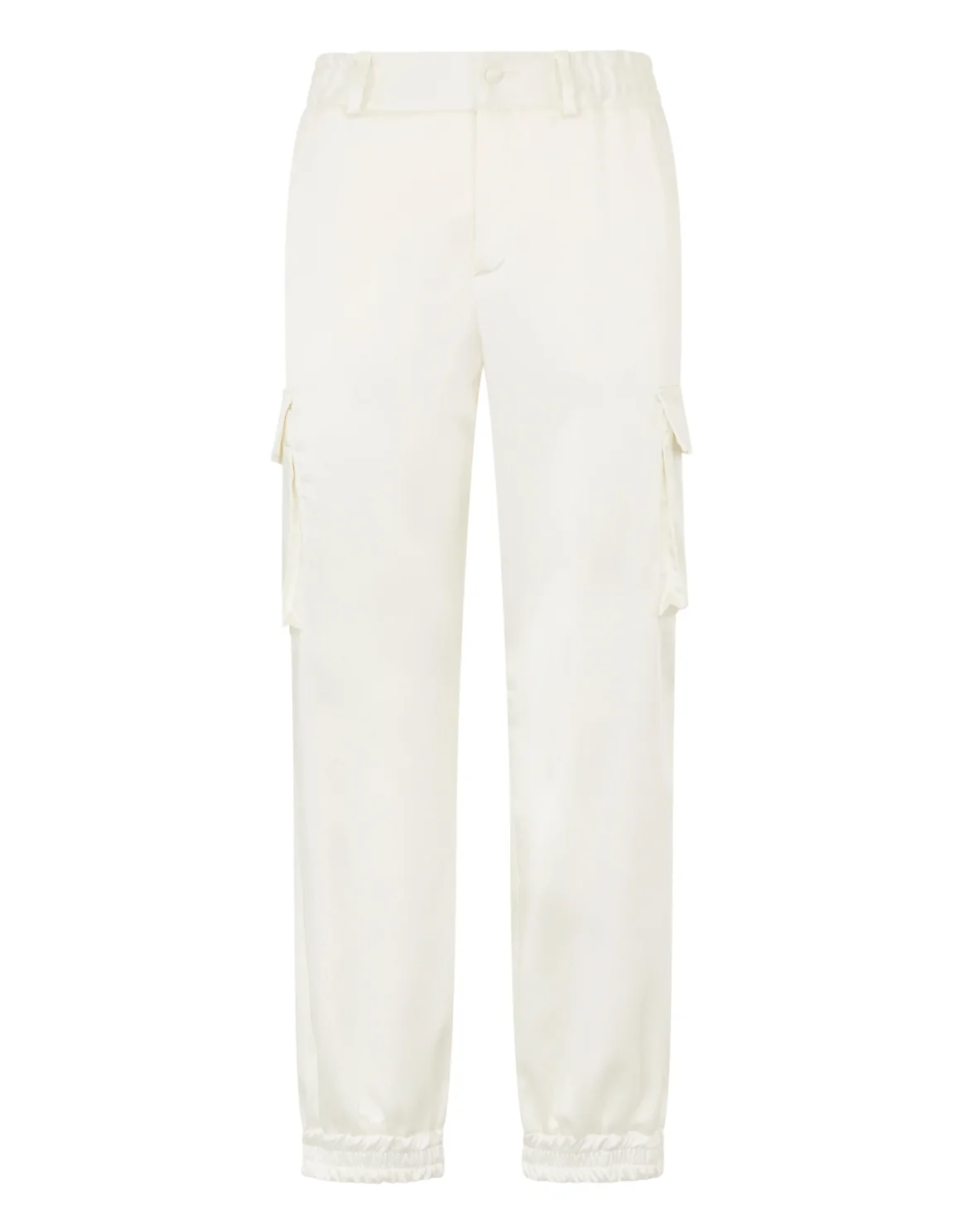 Satin Cargo Fit Drawstring Trousers, цвет: Бежевый