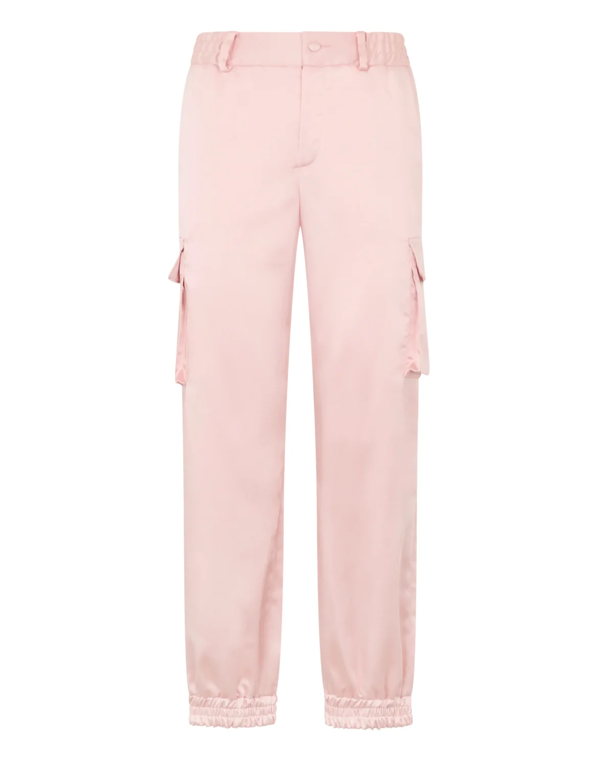 Satin Cargo Fit Drawstring Trousers, цвет: Розовый