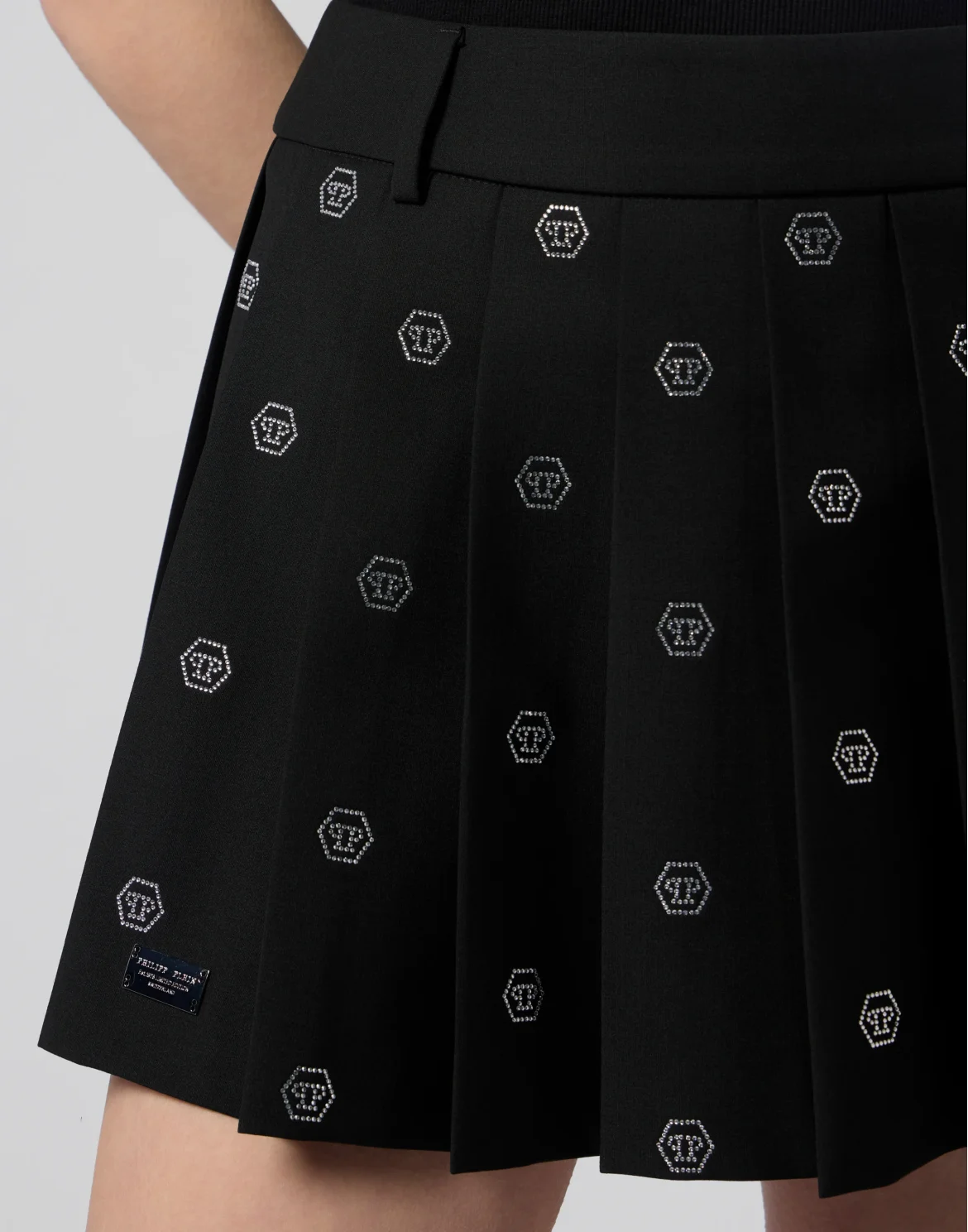Pleated Mini Skirt Small Monogram Strass Monogram Strass, цвет: Черный