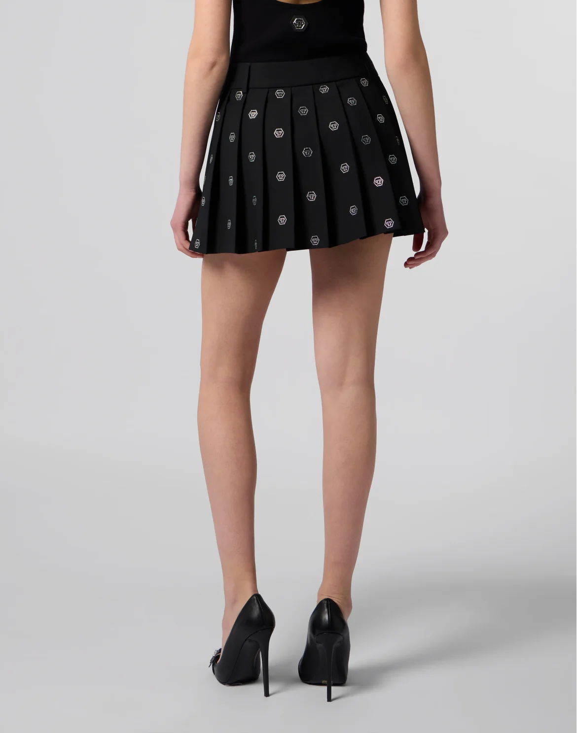 Pleated Mini Skirt Small Monogram Strass Monogram Strass, цвет: Черный