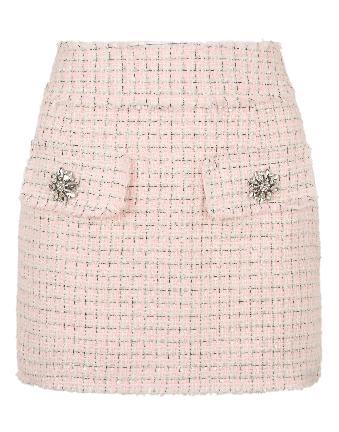 Tweed Mini Skirt Crystals, цвет: Розовый