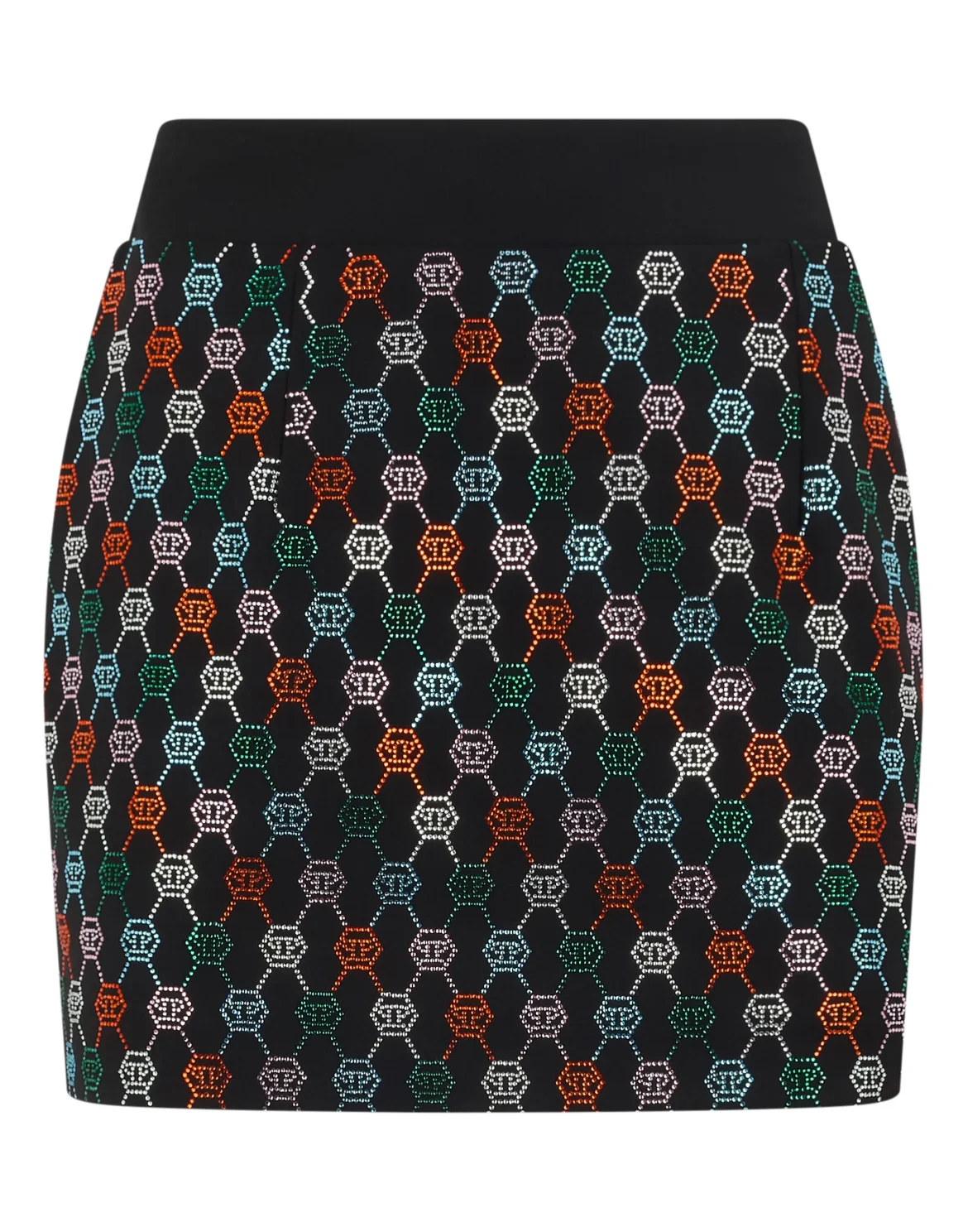 Mini Skirt Multicolor Monogram Strass, цвет: Черный
