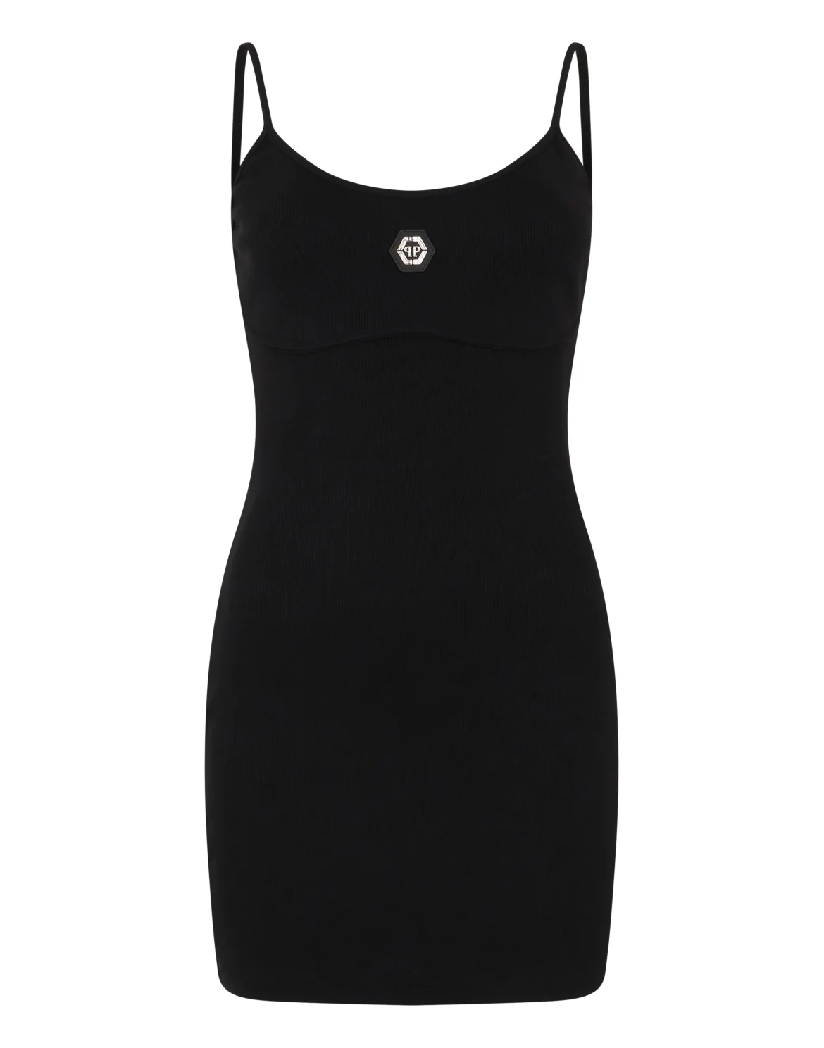 Cotton Rib Short Tank Dress Crystal Hexagon, цвет: Черный