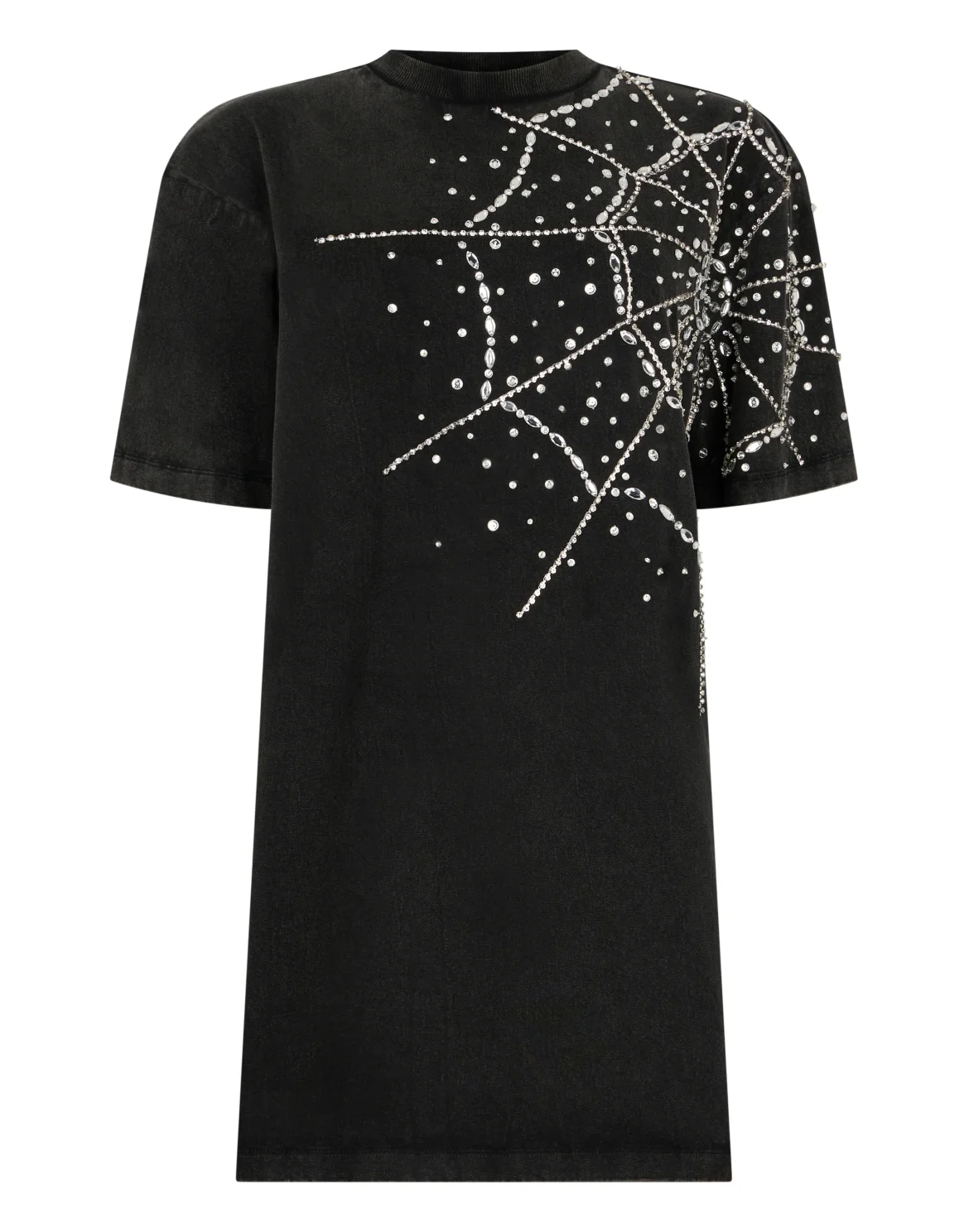 T-Shirt Dress Spiderweb Strass, цвет: Черный