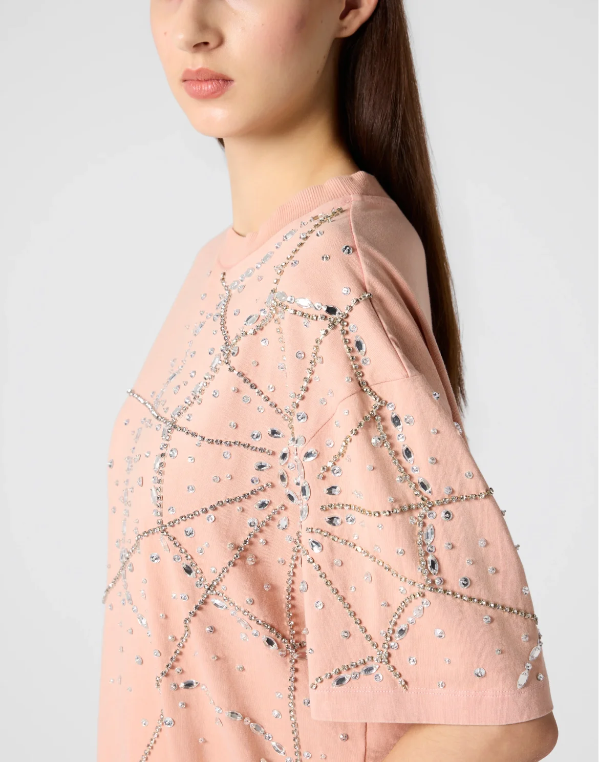 T-Shirt Dress Spiderweb Strass, цвет: Розовый