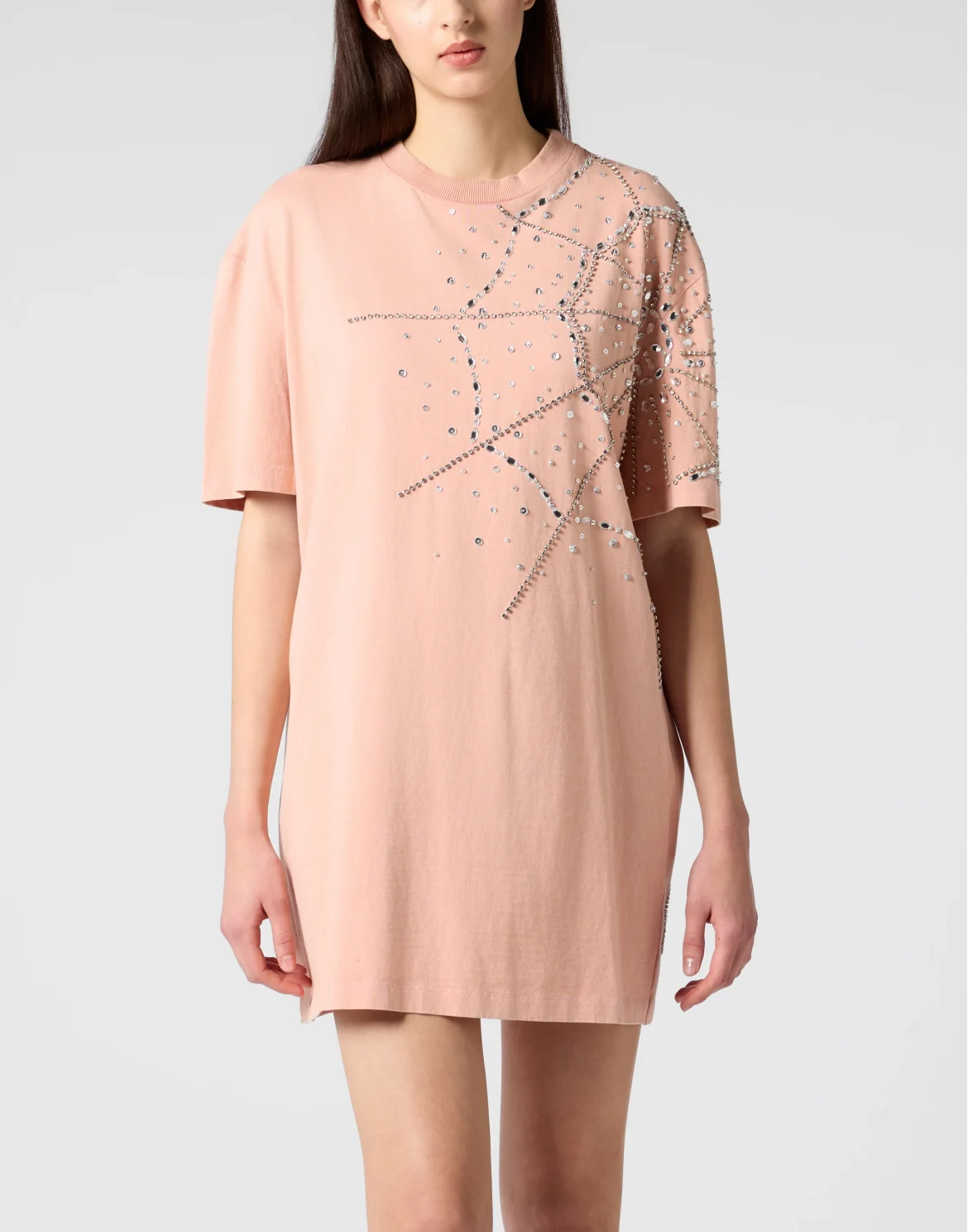 T-Shirt Dress Spiderweb Strass, цвет: Розовый