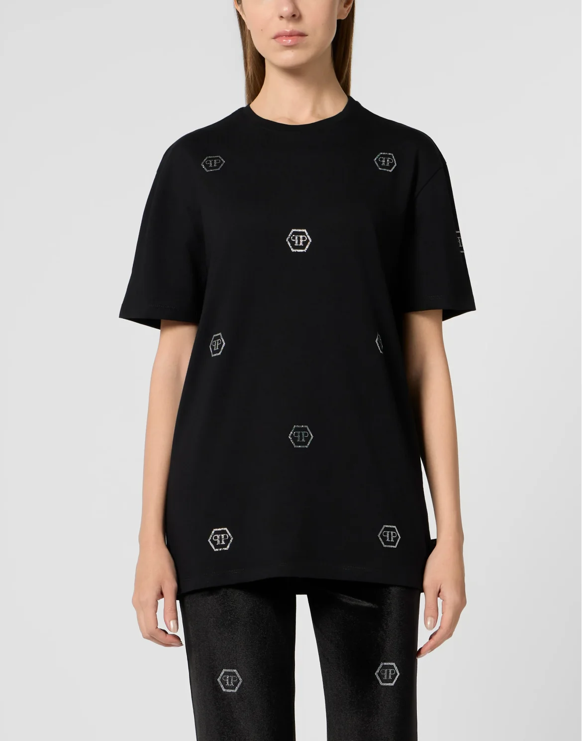 Man Fit T-Shirt Mini Monogram Crystal Monogram, цвет: Черный