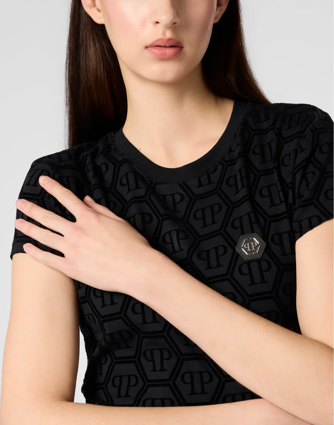 Sexy Pure Fit T-Shirt Jacquard Monogram Monogram, цвет: Черный