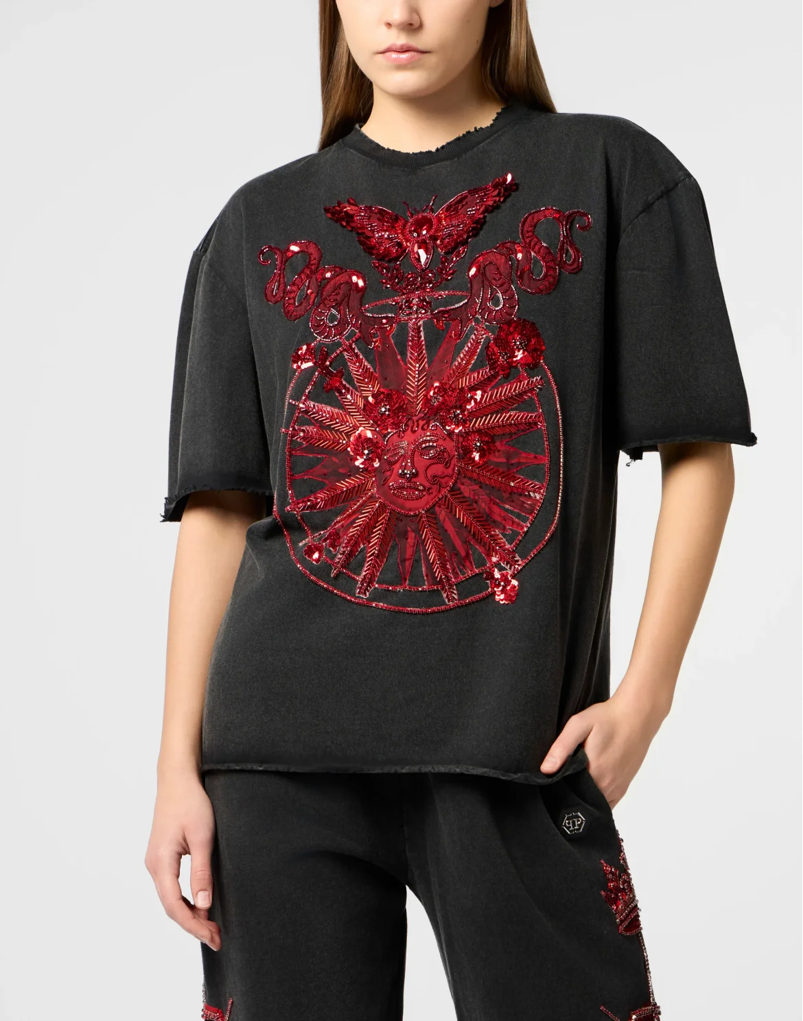 Man Fit T-Shirt Butterfly Tattoo, цвет: Черный