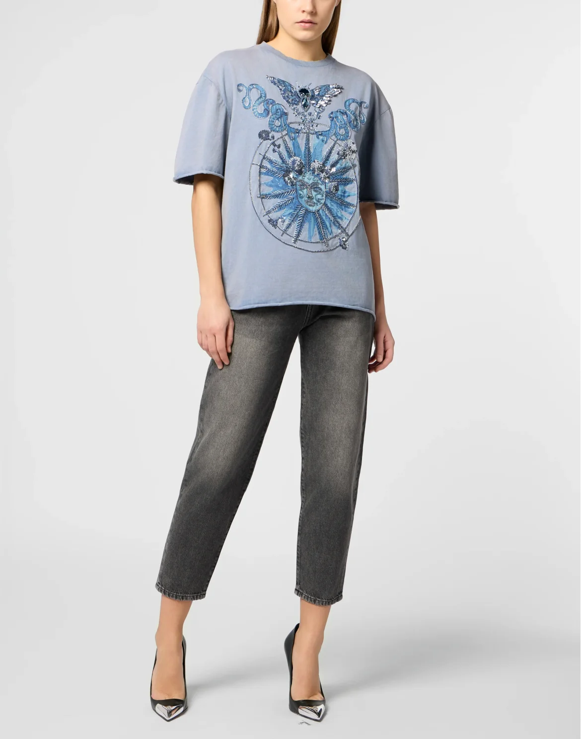 Man Fit T-Shirt Butterfly Tattoo, цвет: Голубой