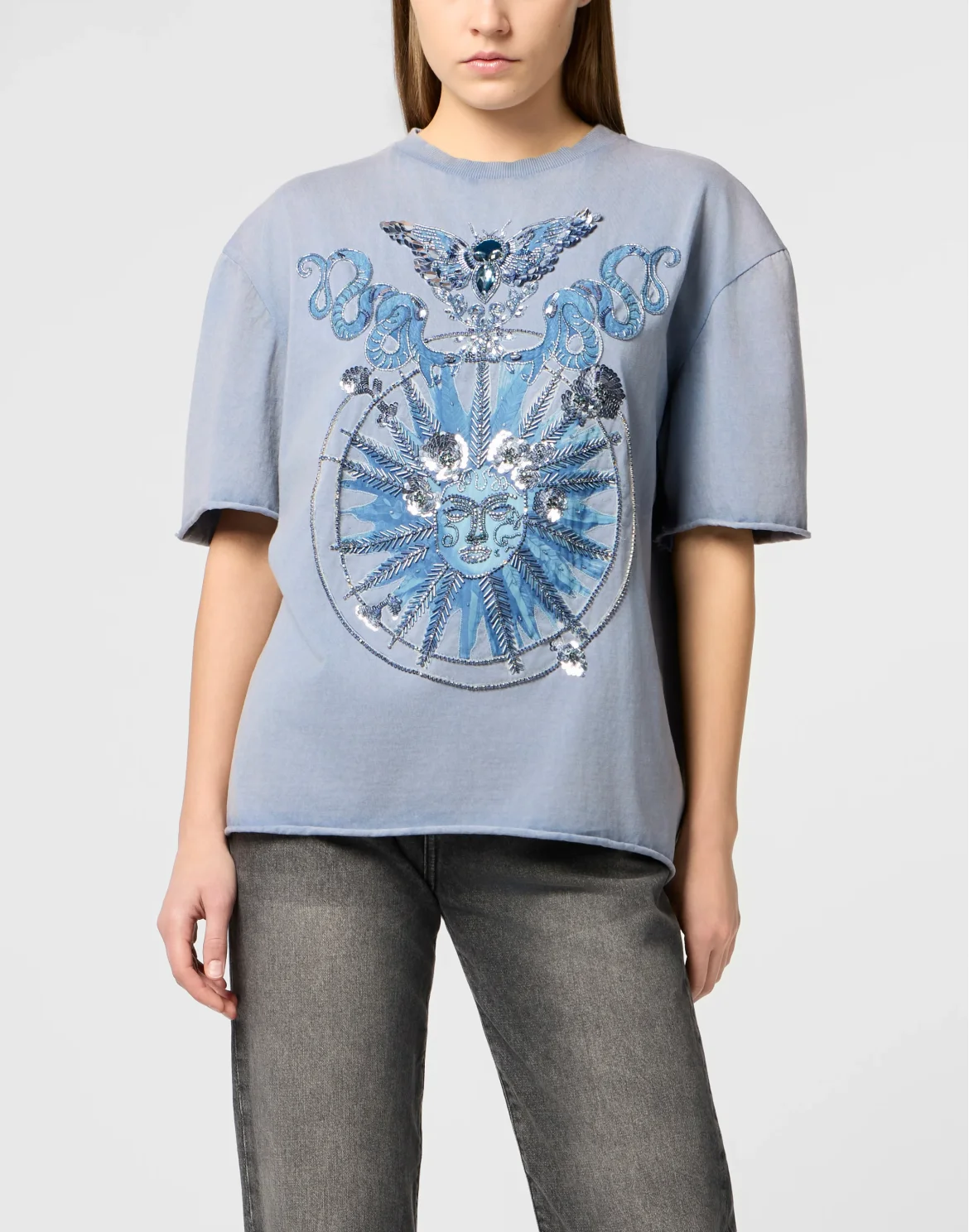 Man Fit T-Shirt Butterfly Tattoo, цвет: Голубой