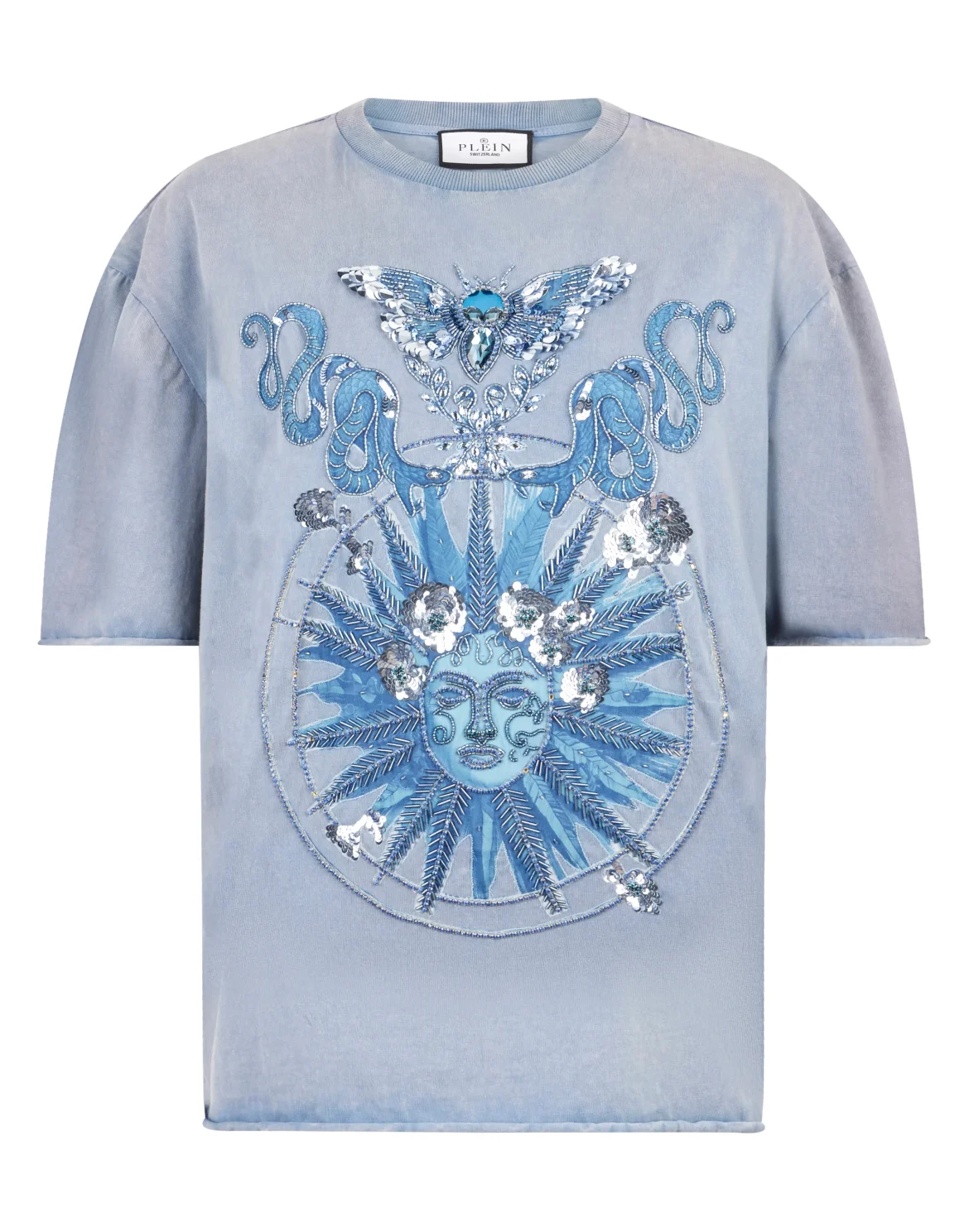 Man Fit T-Shirt Butterfly Tattoo, цвет: Голубой